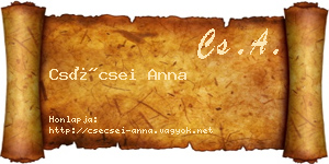 Csécsei Anna névjegykártya
