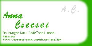 anna csecsei business card